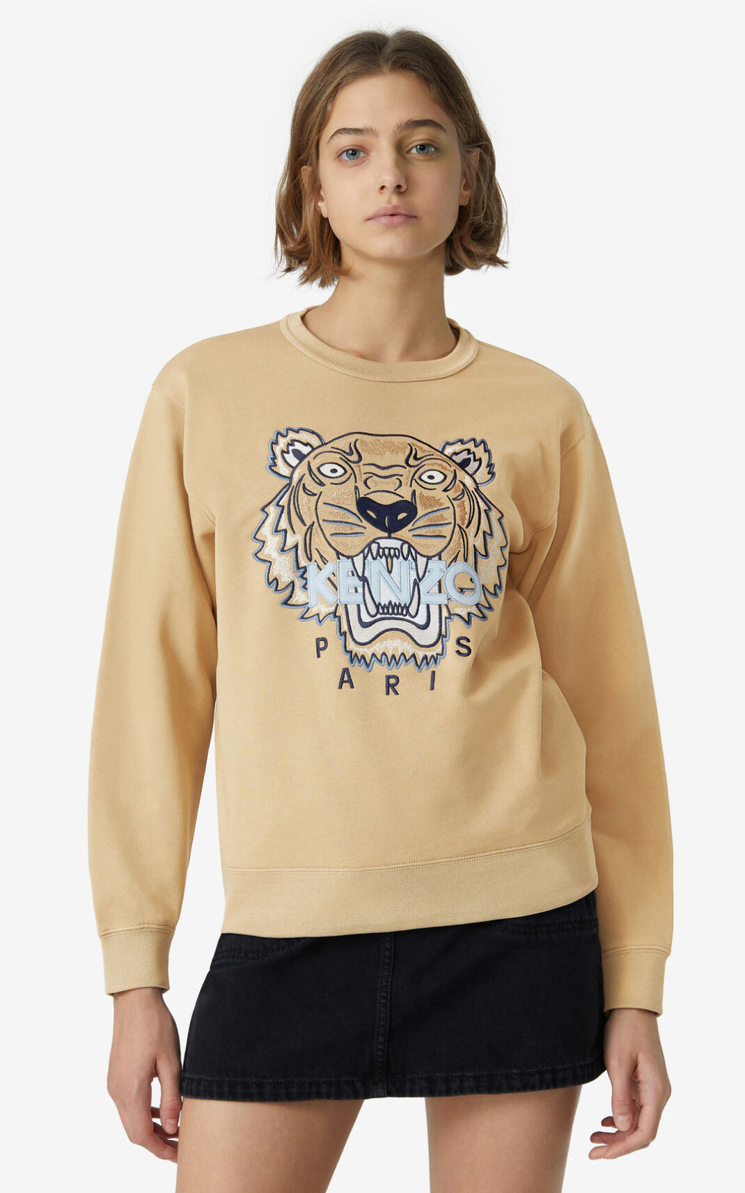 Kenzo Tiger Sweatshirt Beige For Womens 2934EGNTY